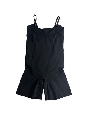 Spanx Plus OnCore Mid-Thigh Bodysuit 1X Black Shapewear Smoothing Slimming